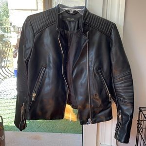 Zara Faux Leather Black Moto Jacket